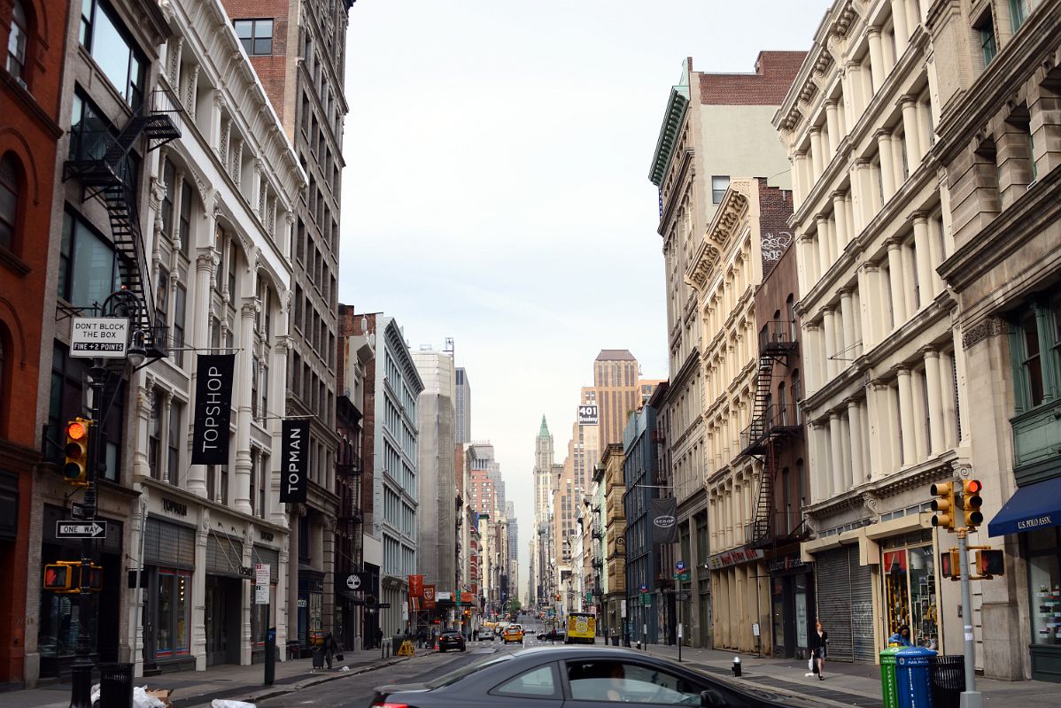 08 Looking South To The Shop On Broadway From Broome St With Woolworth Building In The Distance In SoHo New York City